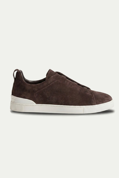 Monaco Suede Triple Stitch Sneaker Chocolate