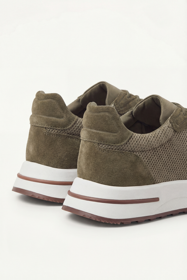 Portofino Trainer Suede Olive Green