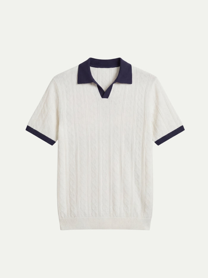 Cabo Knit Polo White