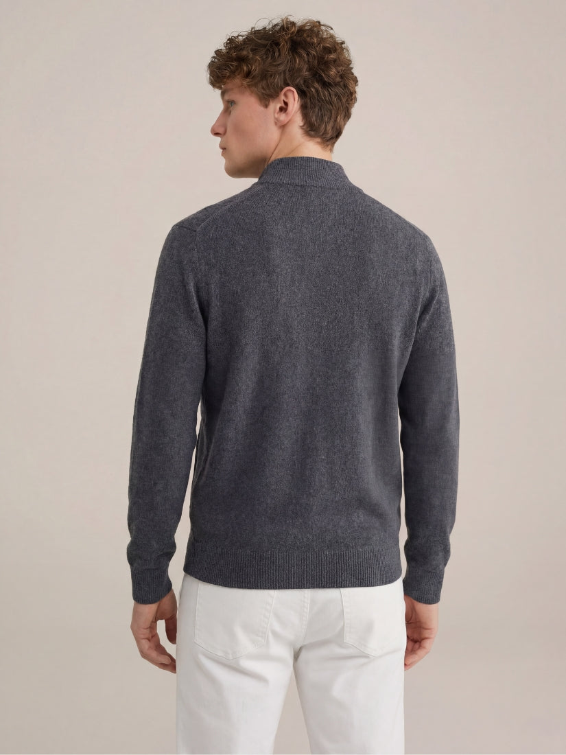 Ponza Full-Zip Knit Dark Grey