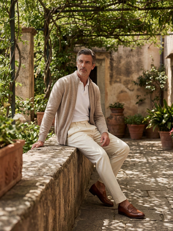 Ponza Full-Zip Knit Beige