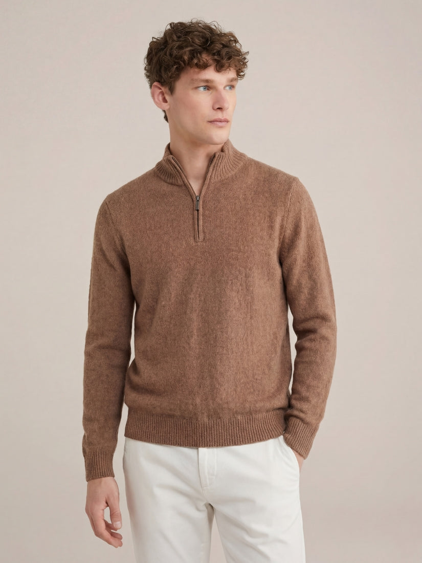 Panarea Half-Zip Knit Brown