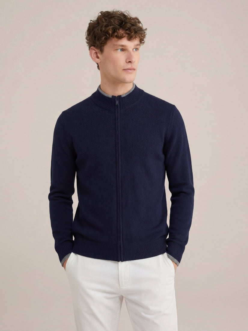 Bellagio Full-Zip Knit Navy