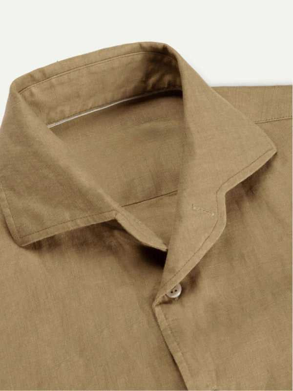 Linen Seaside Shirt Dark Taupe