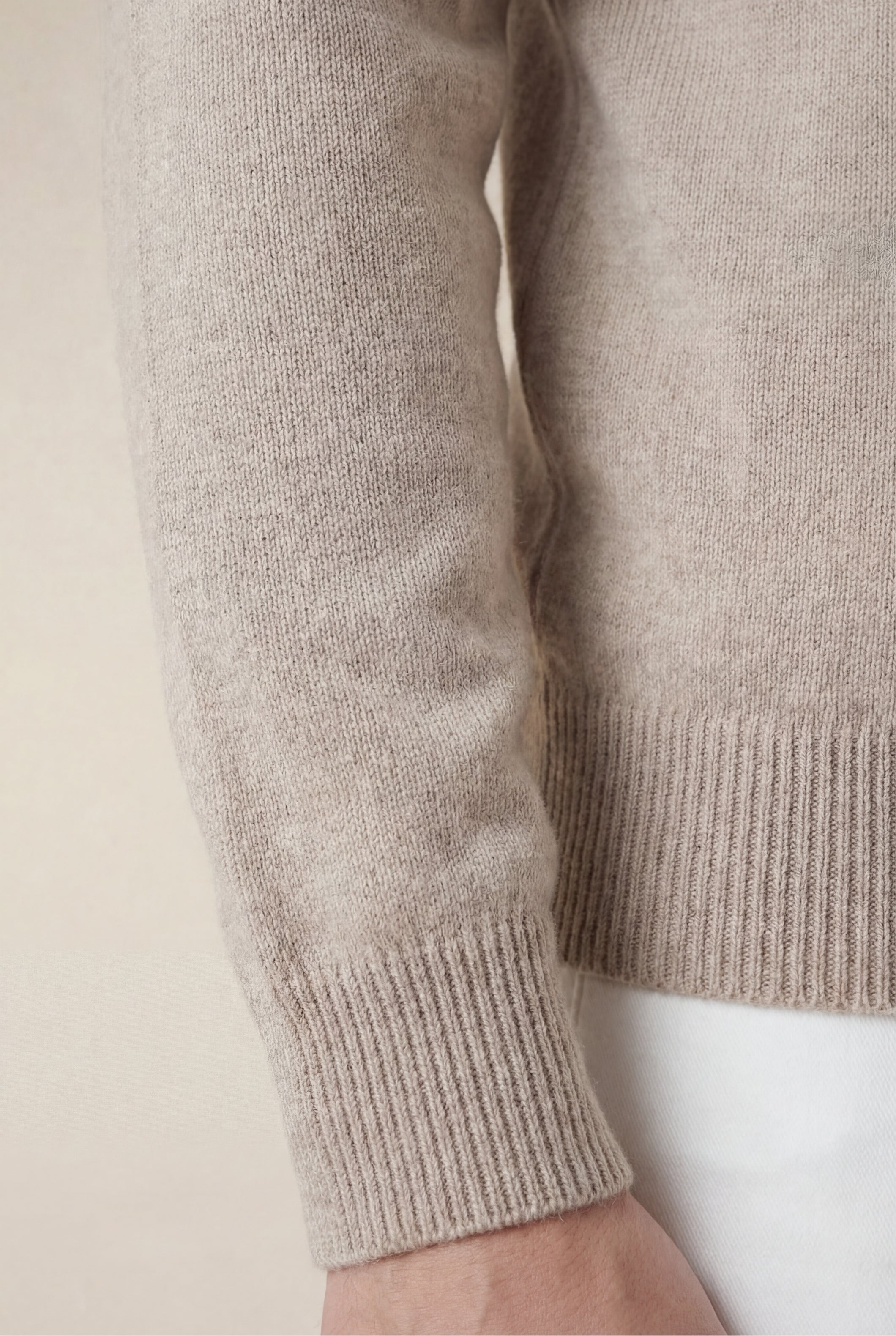 Sorrento Cashmere Full-Zip Knit Beige