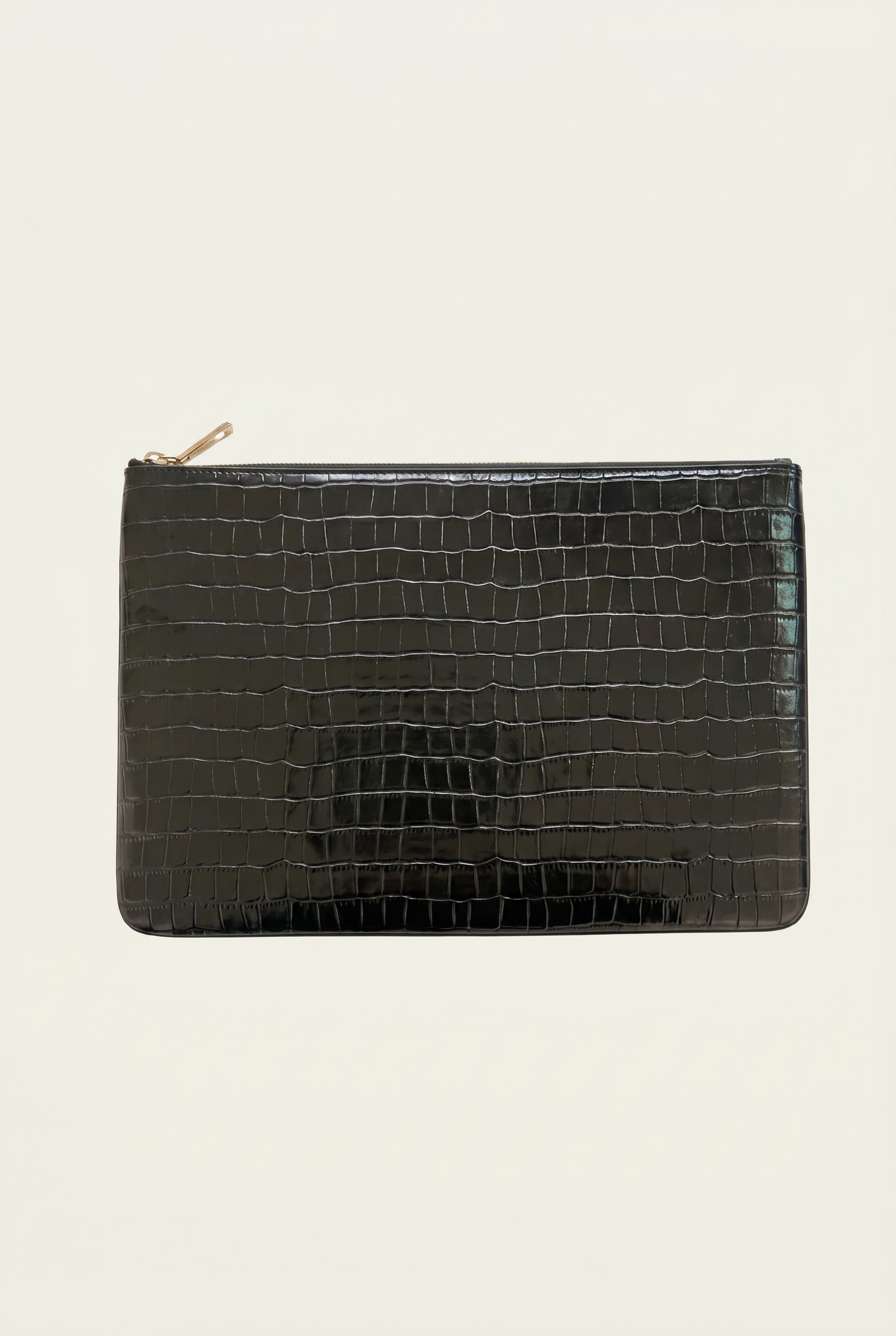 Crocodile Embossed Pouch Black