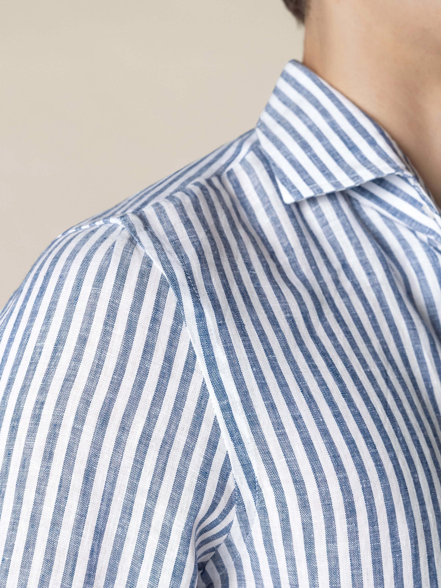 Linen Seaside Shirt Stripe  Navy