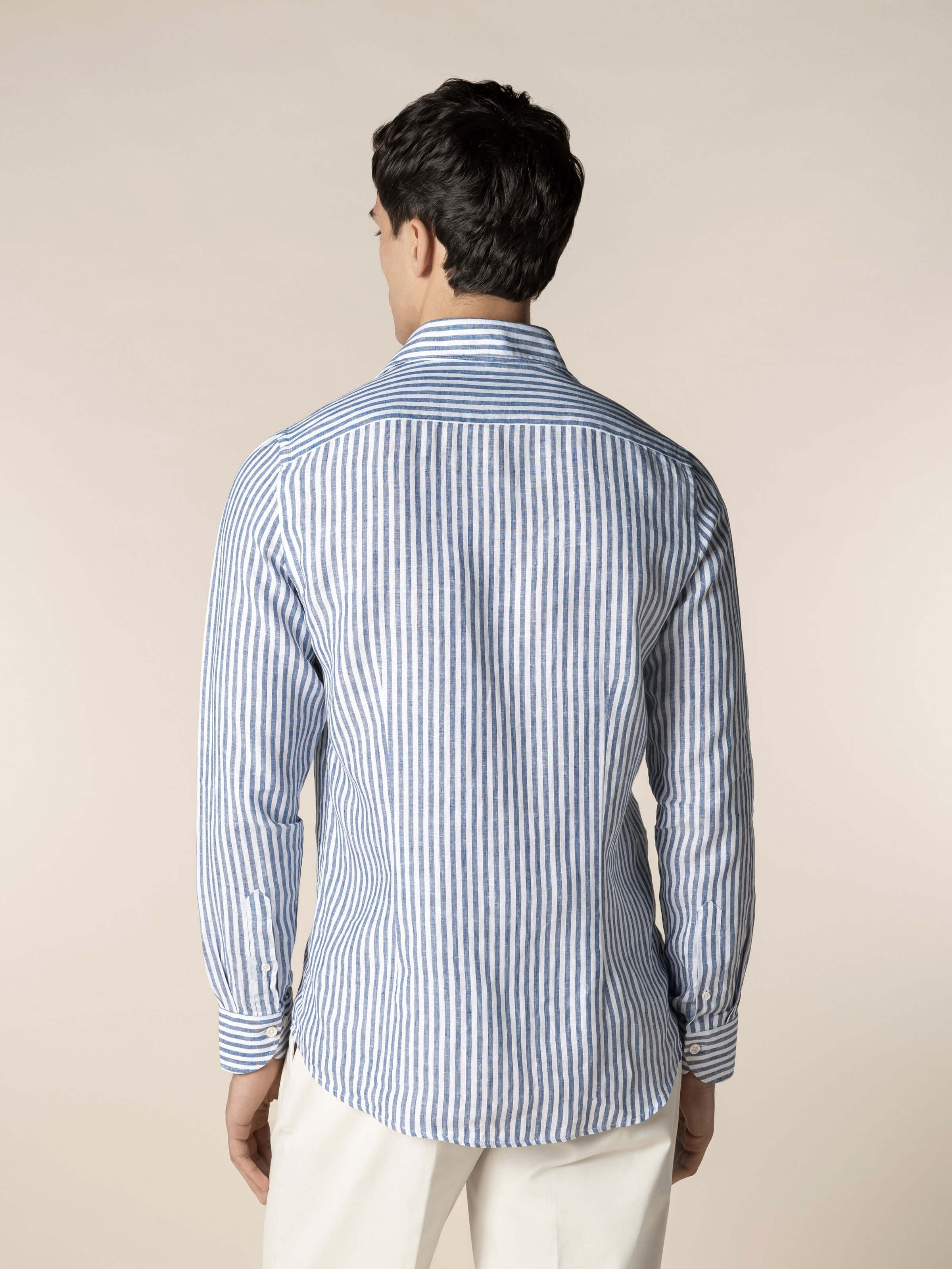 Linen Seaside Shirt Stripe Navy