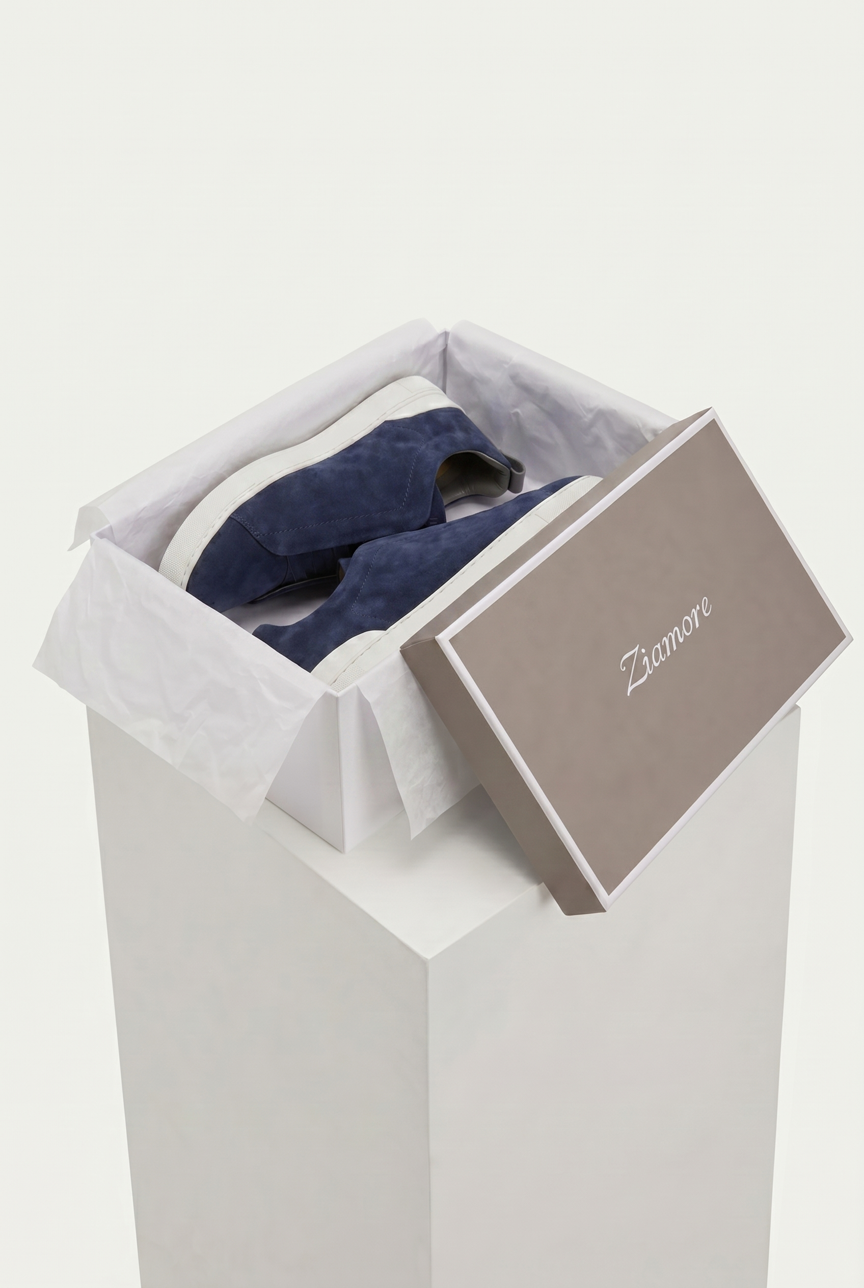 Monaco Suede Triple Stitch Sneaker Navy
