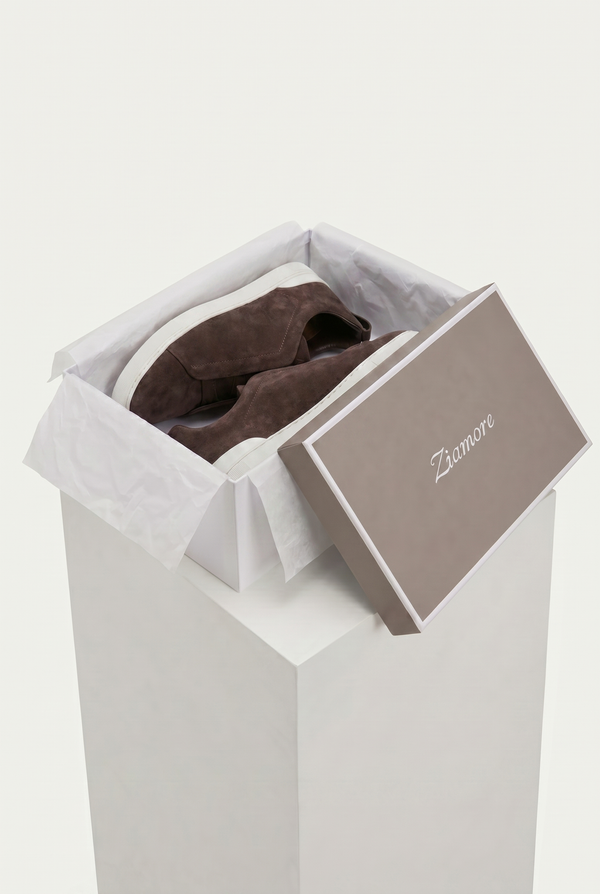 Monaco Suede Triple Stitch Sneaker Chocolate