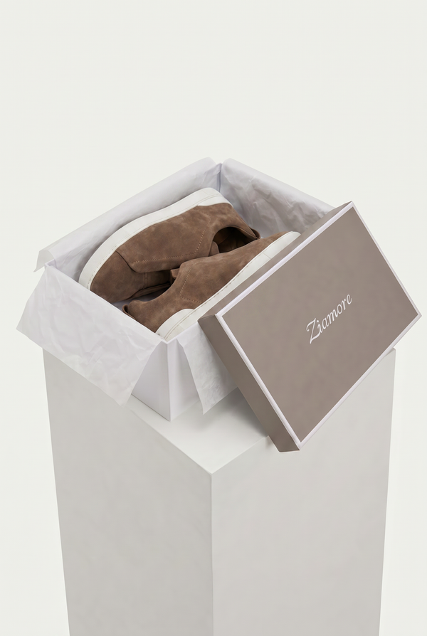 Monaco Suede Triple Stitch Sneaker Taupe