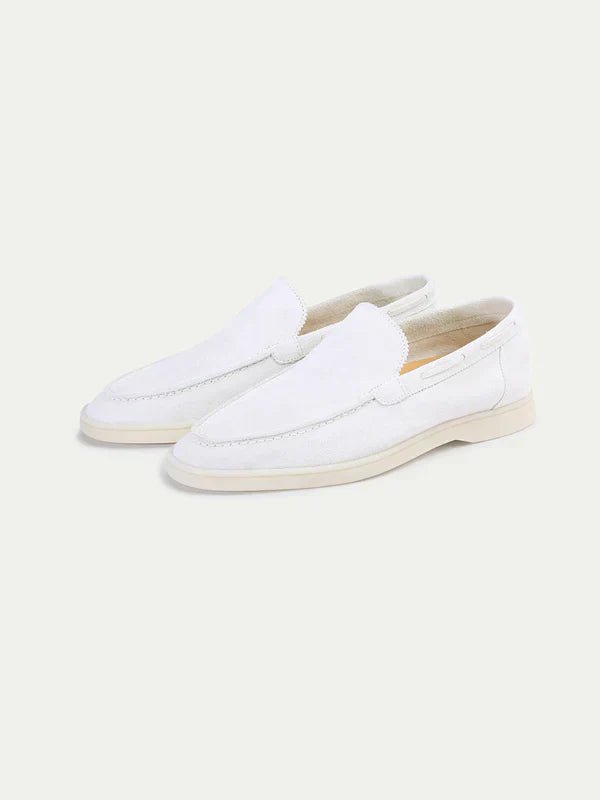Suede Summer Loafer Pearl White