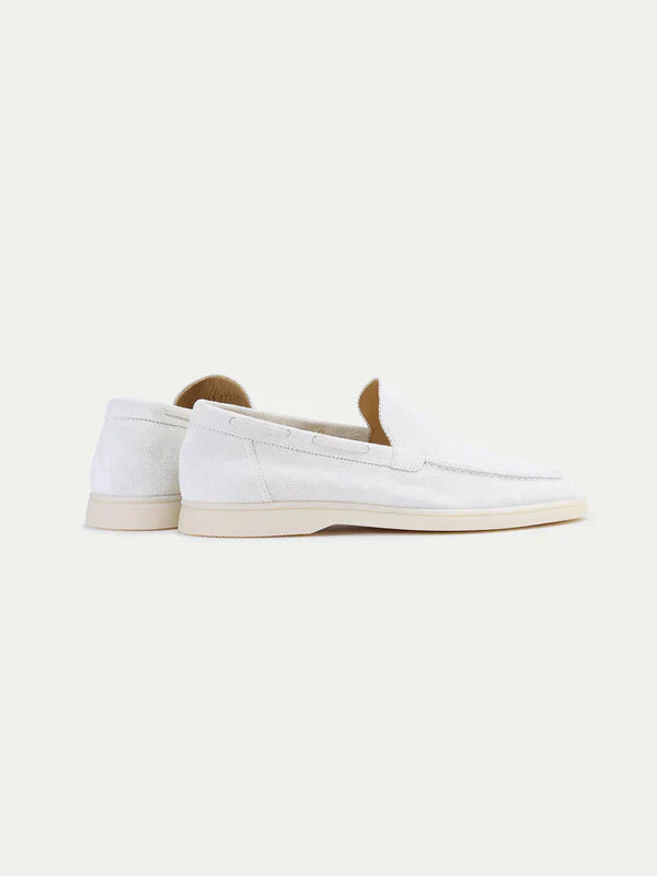 Classic Suède Loafer Pearl White