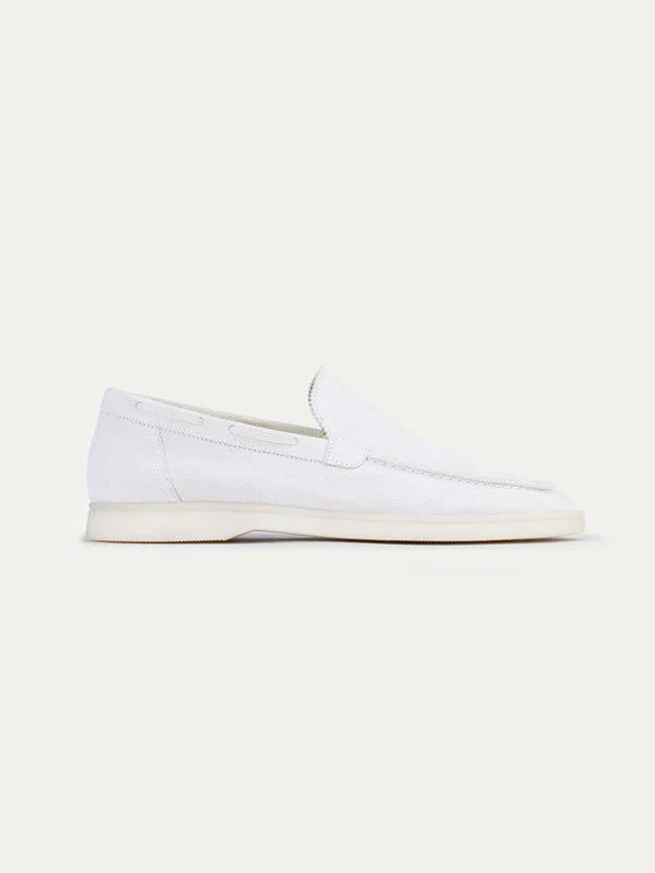 Suede Summer Loafer Pearl White
