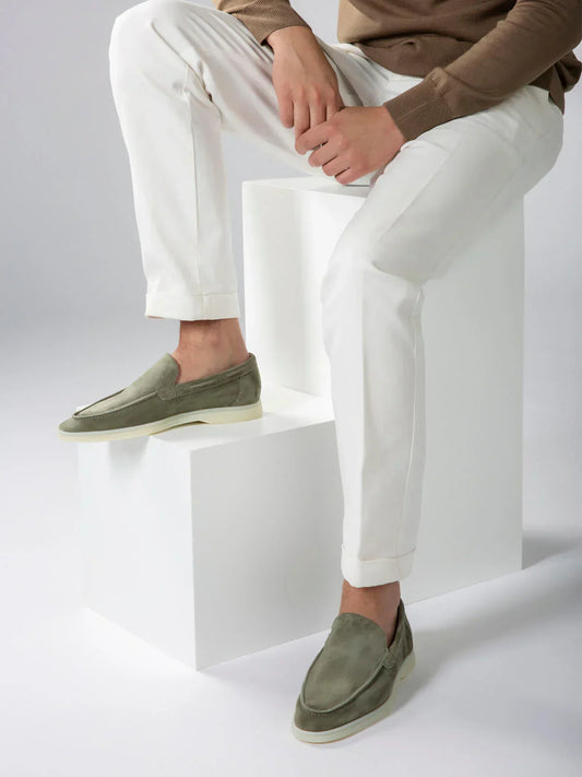 Suede Summer Loafer Olive Green