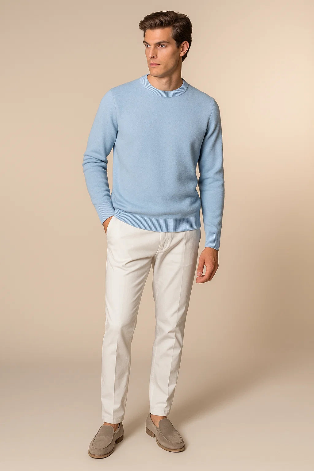 Laurenti cashmere crewneck Baby Blue