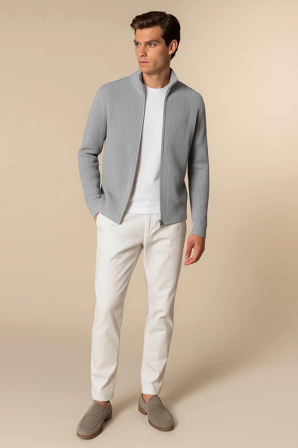 Lusciano Cashmere Cardigan Baby Blue