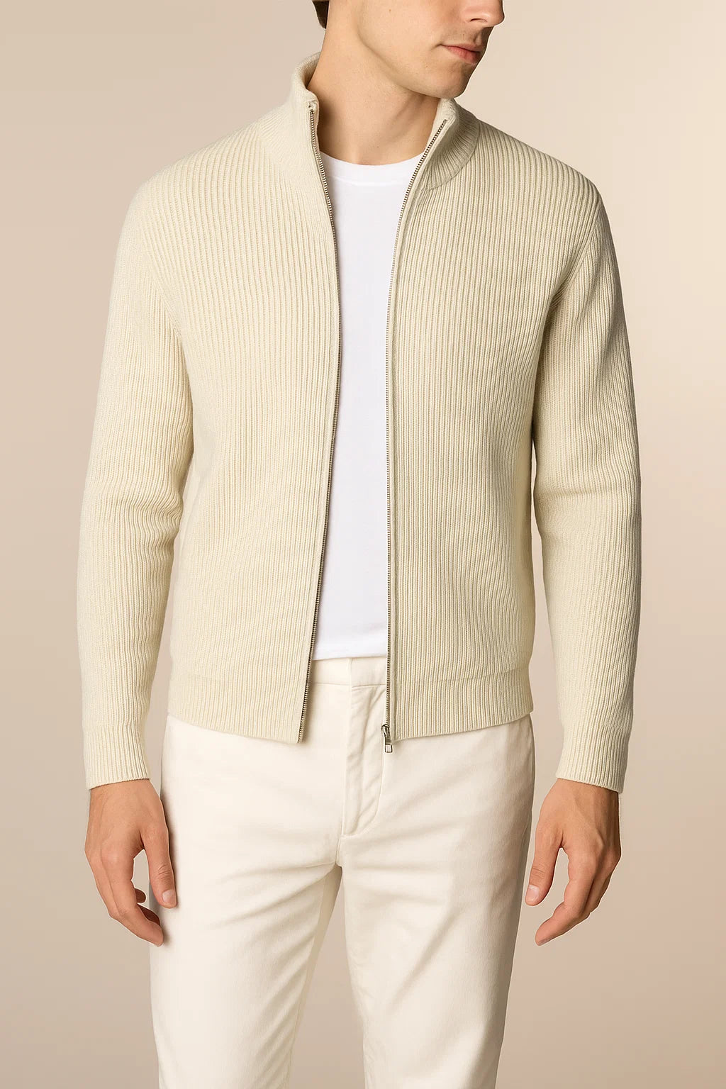 Lusciano Cashmere Cardigan Beige