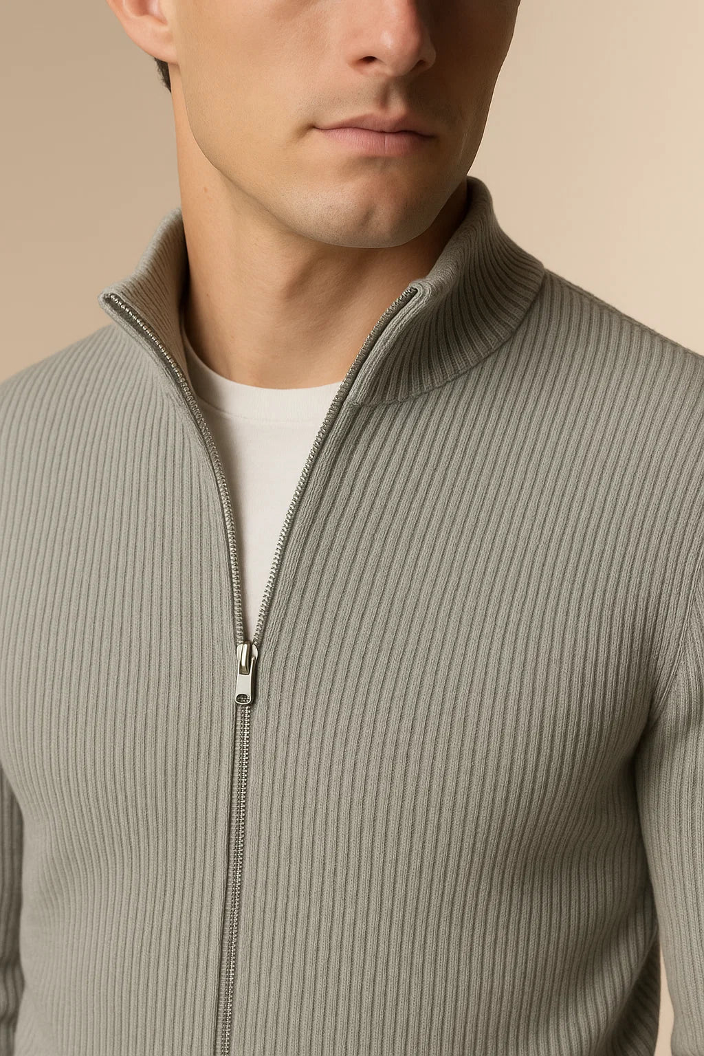 Lusciano Cashmere Cardigan Grey Green