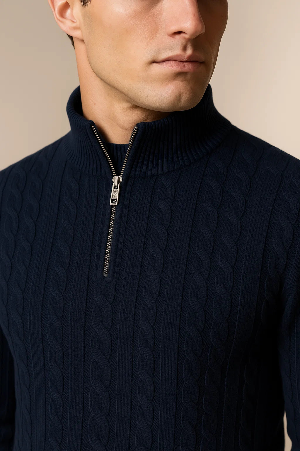 Varello Cashmere Half-Zip knit Navy
