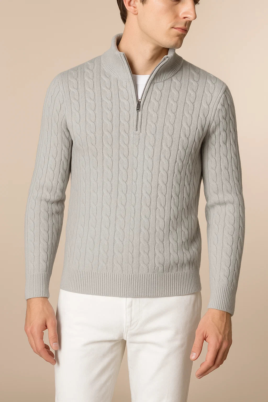 Varello Cashmere Half-Zip knit Grey