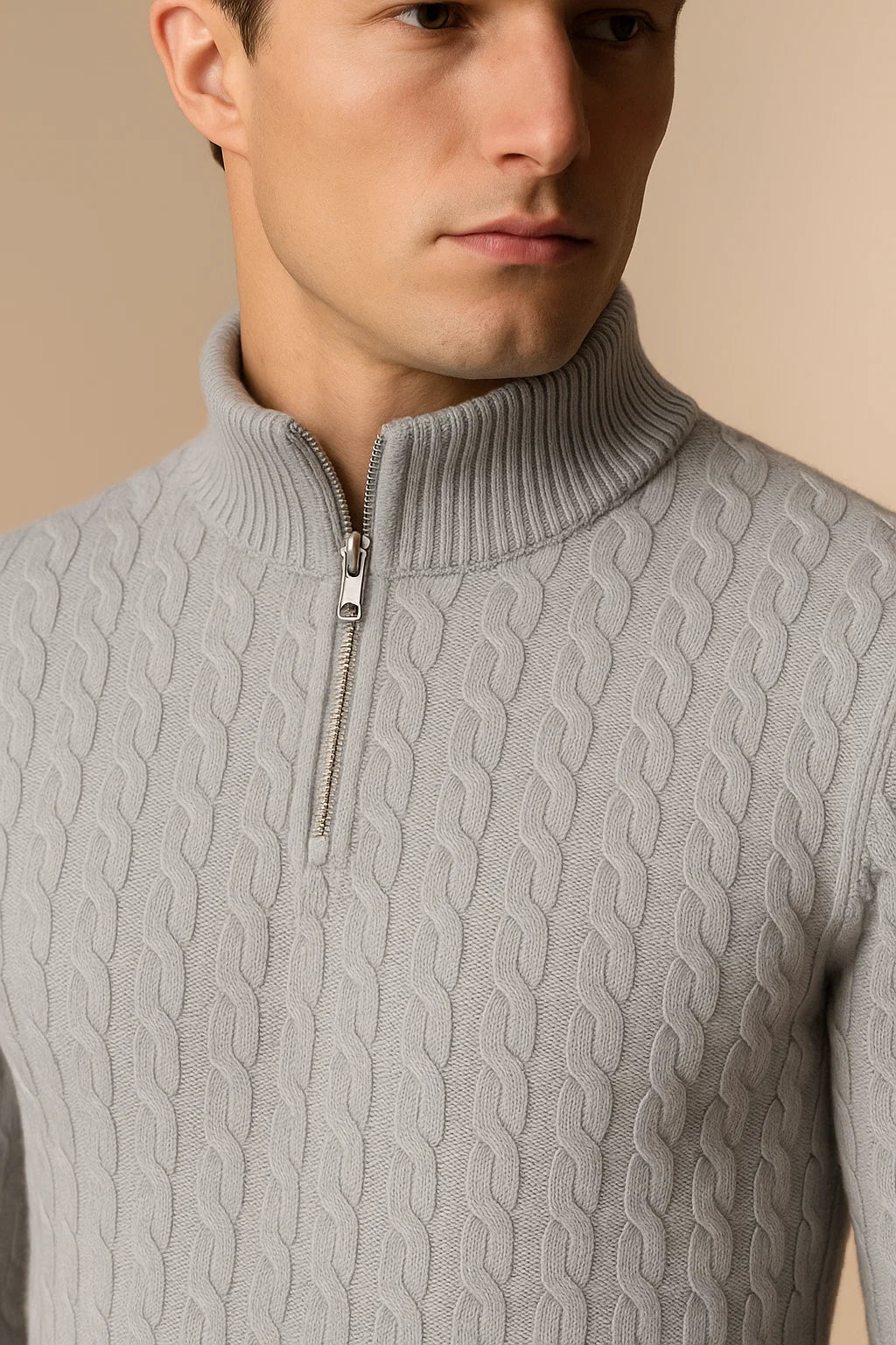 Varello Cashmere Half-Zip knit Grey